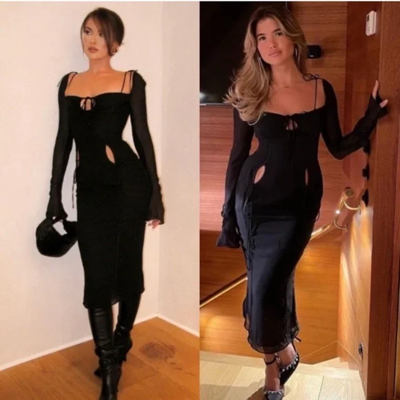 House of CB | Dresses | House Of Cb Black Midi Dress | Poshmark